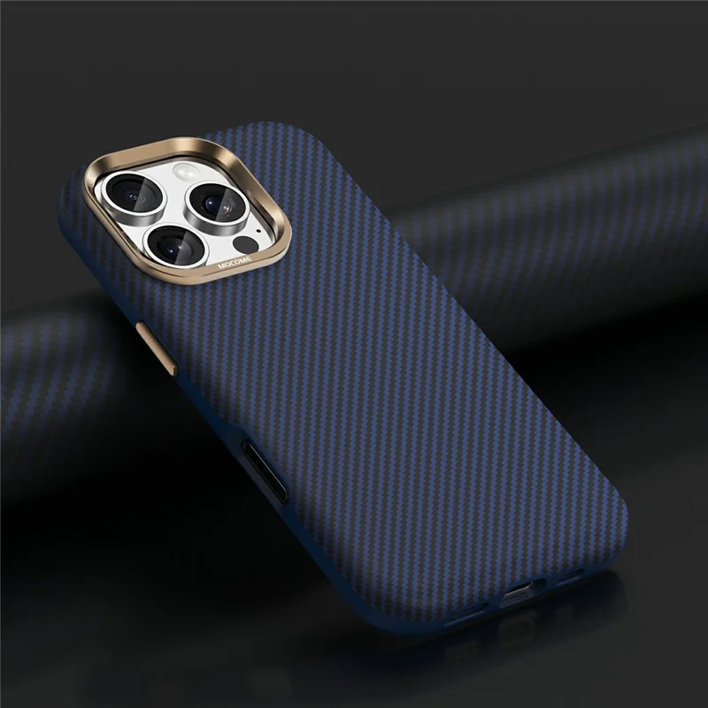 Voor iPhone 16 Pro-hoesje compatibel met MagSafe Koolstofvezelstructuur Stootvrij TPU PC-beschermhoes - Safran