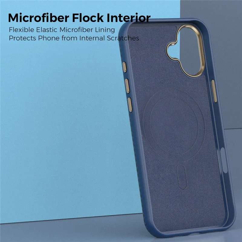 Für iPhone 16 Plus Hülle kompatibel mit MagSafe Kohlefaser-Optik stoßfest TPU PC Schutzhülle - Saphir