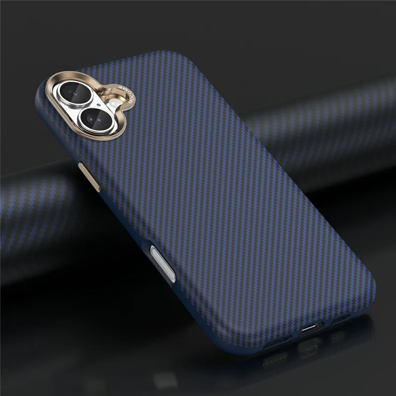 Für iPhone 16 Plus Hülle kompatibel mit MagSafe Kohlefaser-Optik stoßfest TPU PC Schutzhülle - Saphir