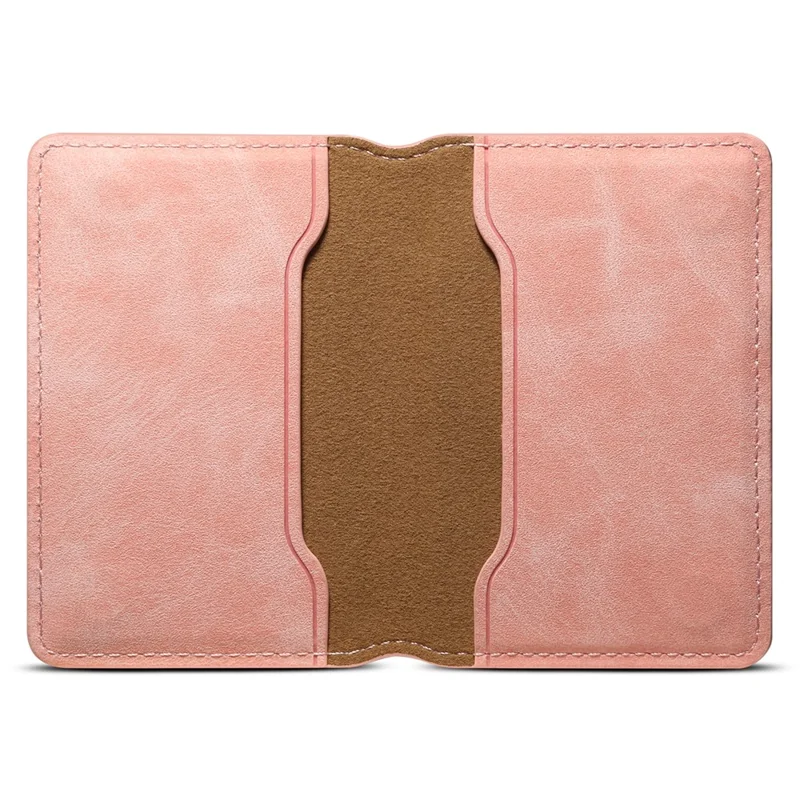 DENIOR V08+1 Vintage Magnetic Phone Card Wallet PU Leather Stand Holder - Pink