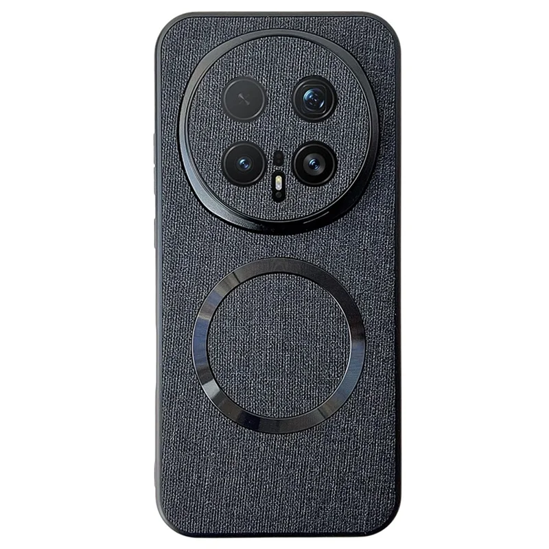 For Honor Magic8 Pro 5G Magnetic Case Drop-Proof TPU + Cloth Back Phone Cover - Black