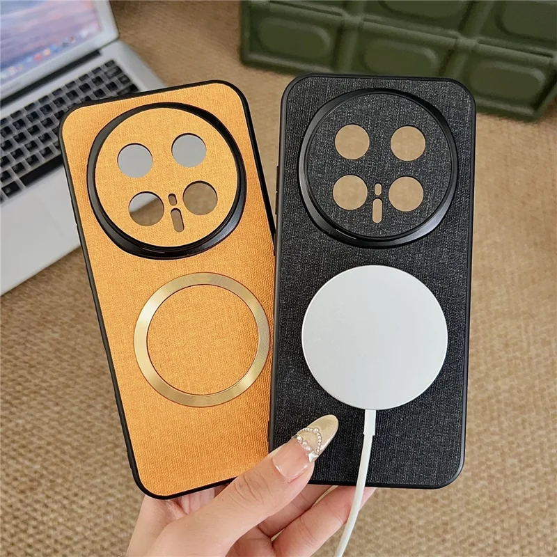 For Honor Magic8 Pro 5G Magnetic Case Drop-Proof TPU + Cloth Back Phone Cover - Black