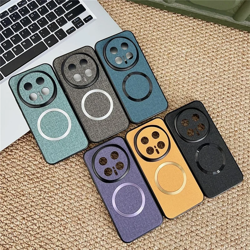 For Honor Magic8 Pro 5G Magnetic Case Drop-Proof TPU + Cloth Back Phone Cover - Black