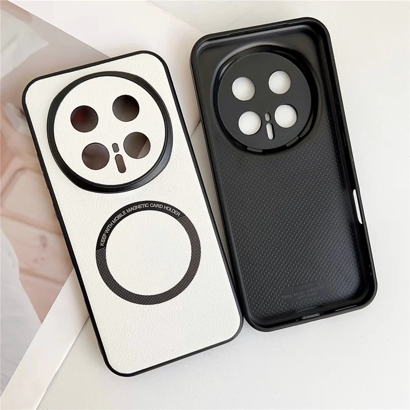 For Honor Magic8 Pro 5G Magnetic Case Anti-Drop PU Leather + PC Cover - Black