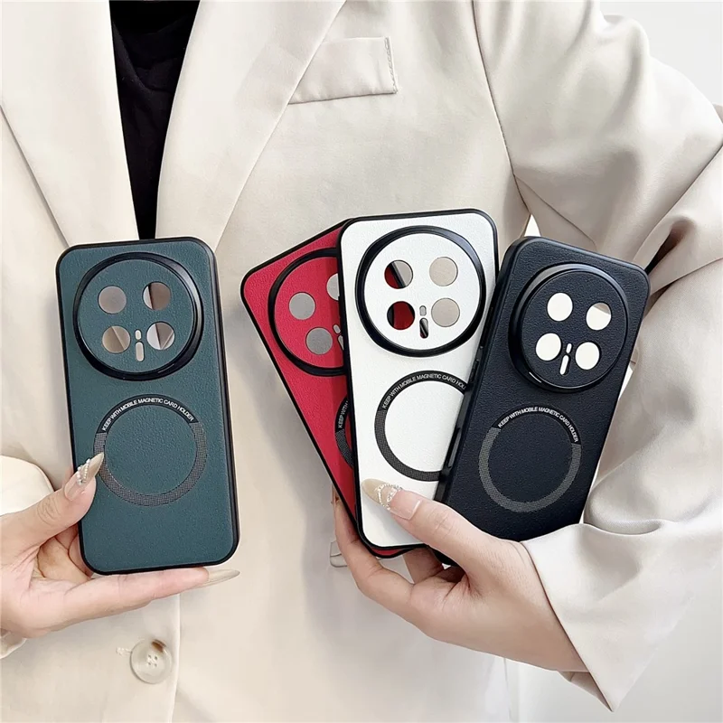 For Honor Magic8 Pro 5G Magnetic Case Anti-Drop PU Leather + PC Cover - Black