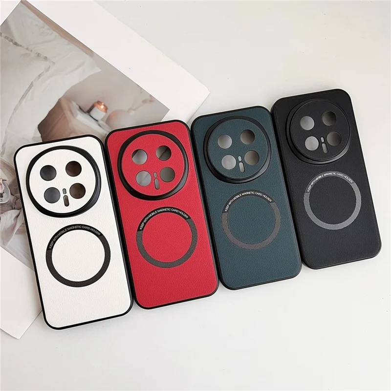 For Honor Magic8 Pro 5G Magnetic Case Anti-Drop PU Leather + PC Cover - Black