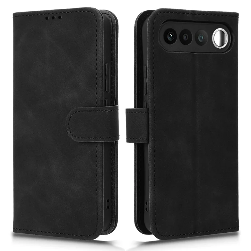 Étui en cuir pour Realme 16 5G, étui à rabat avec porte-cartes et support anti-chute, toucher peau, - Noir