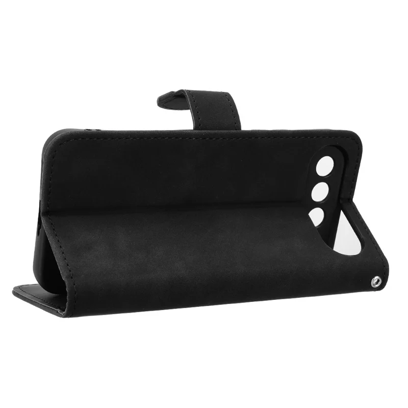 Étui en cuir pour Realme 16 5G, étui à rabat avec porte-cartes et support anti-chute, toucher peau, - Noir