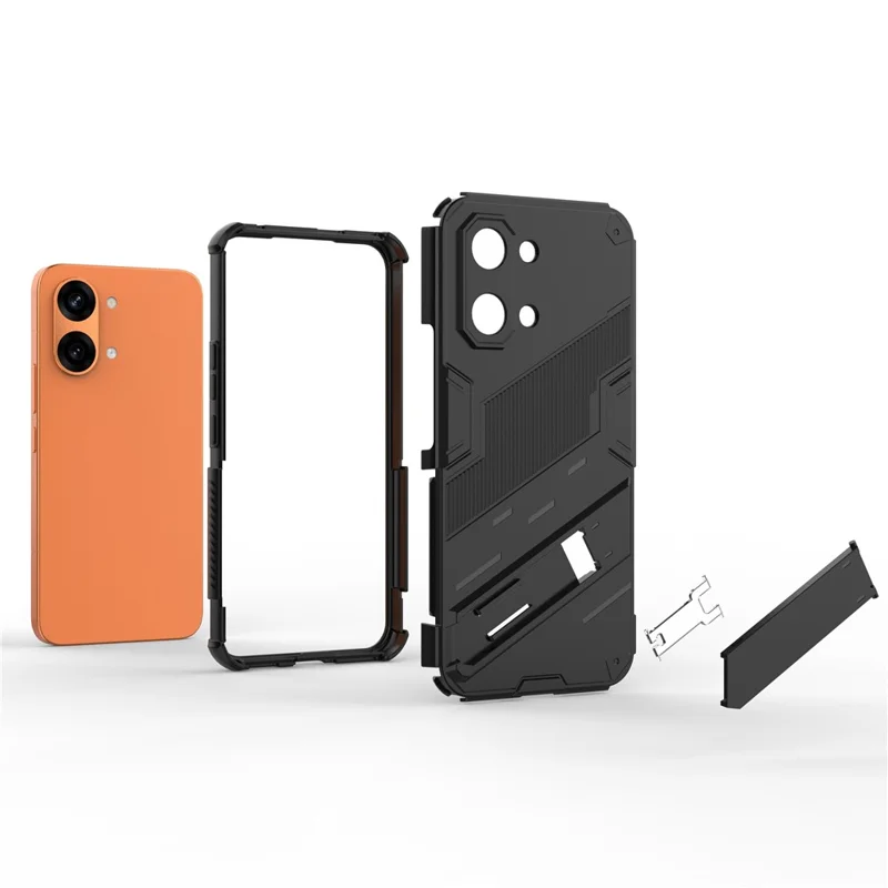 For Xiaomi Poco X8 Pro Max 5G  /  Redmi Turbo 5 Max 5G Case PC + TPU Shockproof Phone Cover with Kickstand - Black