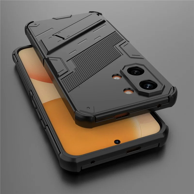 For Xiaomi Poco X8 Pro Max 5G  /  Redmi Turbo 5 Max 5G Case PC + TPU Shockproof Phone Cover with Kickstand - Black