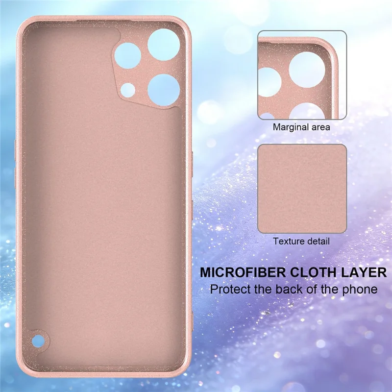 For Nothing Phone (3a) Lite 5G Magnetic Case Glitter TPU Shockproof Phone Cover with Lanyard - Pink