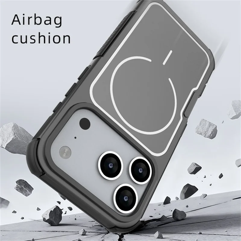 For iPhone 17 Pro Magnetic Case Removable Backplate Shockproof PC TPU Cover - Black