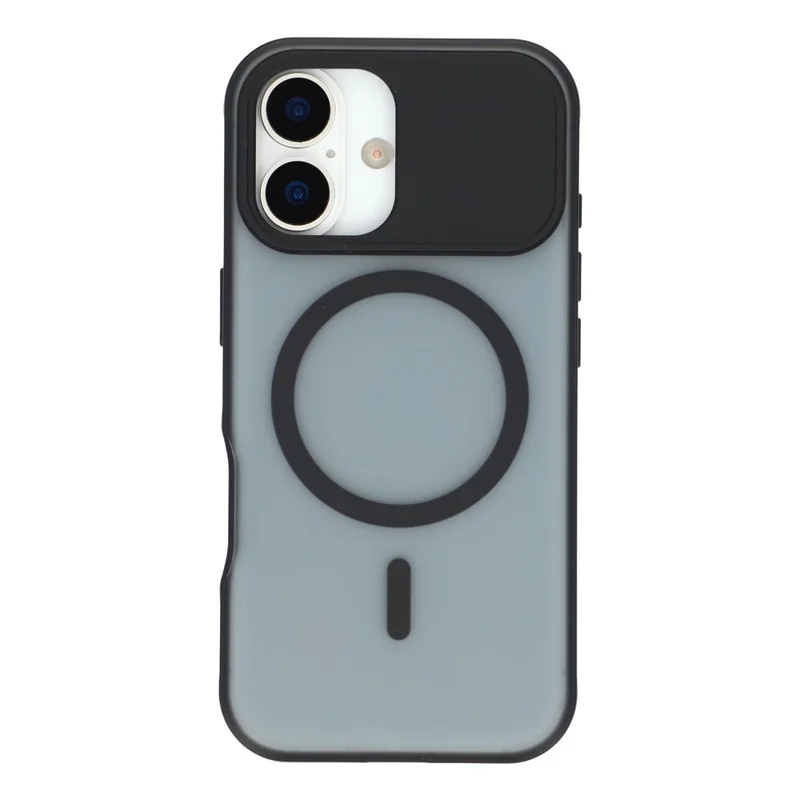 For iPhone 17 Magnetic Case Anti-fingerprint Soft-touch Shockproof  TPU + PC Cover - Black