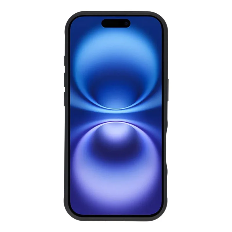 For iPhone 16 Magnetic Case Anti-fingerprint Soft-touch Shockproof  TPU + PC Cover - Black