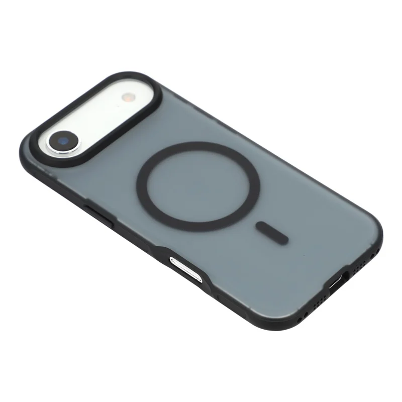 For iPhone Air Magnetic Case Anti-fingerprint Soft-touch Shockproof  TPU + PC Cover - Black