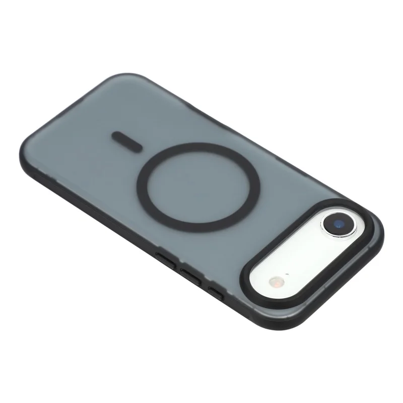For iPhone Air Magnetic Case Anti-fingerprint Soft-touch Shockproof  TPU + PC Cover - Black