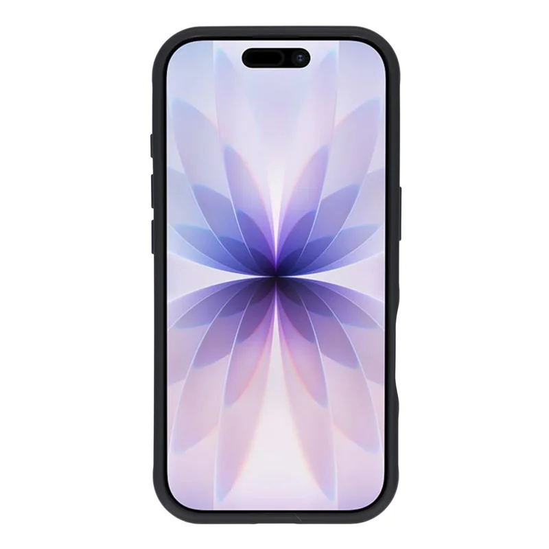 For iPhone 17 Magnetic Case Rotating Ring Kickstand PC + TPU Skin-touch Phone Cover - Transparent Black