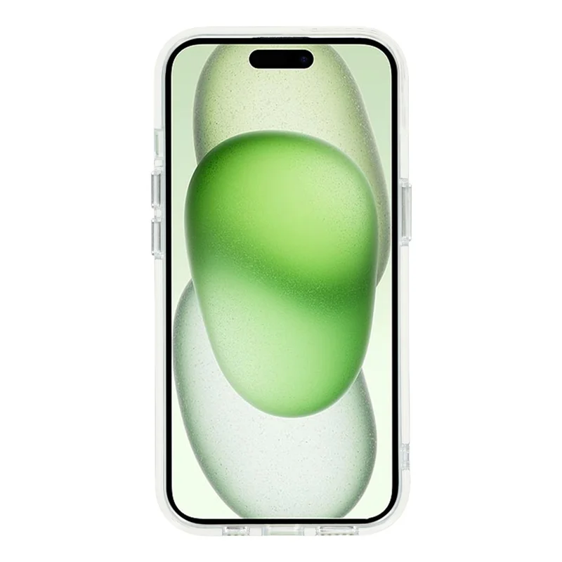 For iPhone 15 Starlight Glitter Magnetic Case TPU + PC Shockproof Cover Compatible with Magsafe - Transparent Black