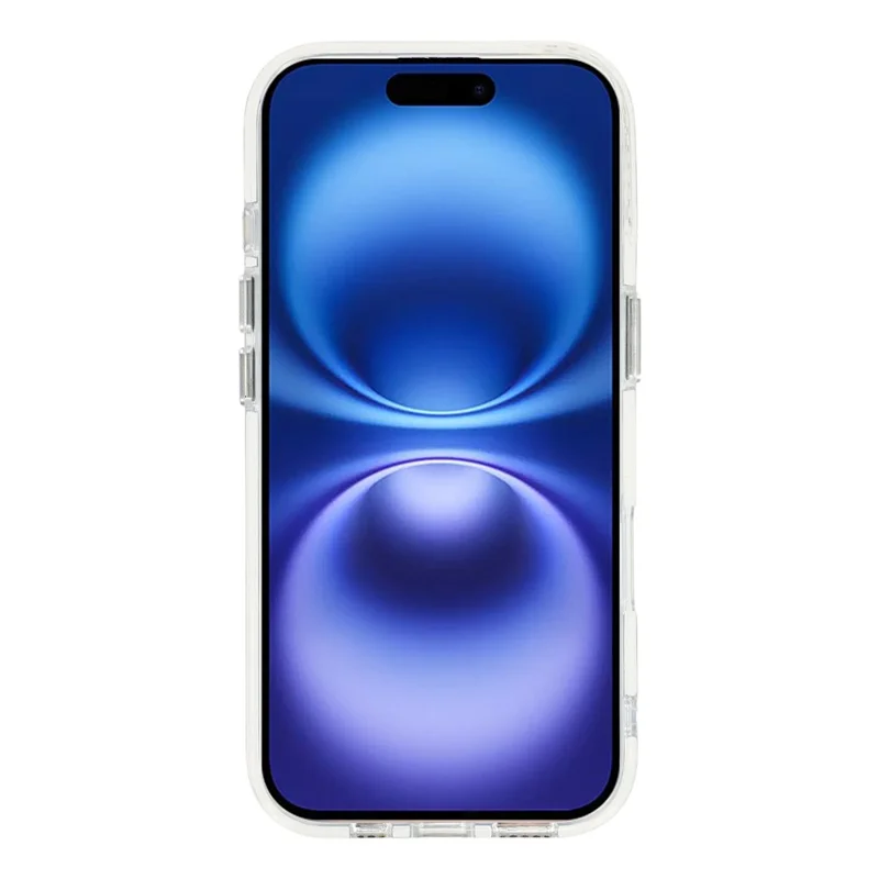 For iPhone 16 Starlight Glitter Magnetic Case TPU + PC Shockproof Cover Compatible with Magsafe - Transparent Black