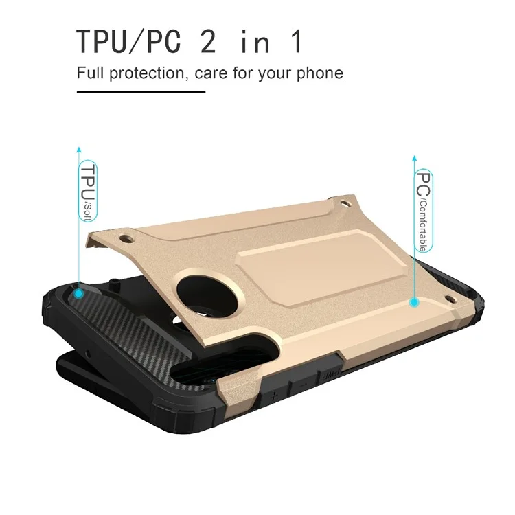 For Huawei P30 Lite / P30 Lite New Edition / Nova 4e Anti-fading Phone Cover Shockproof TPU + PC Back Shell Cell Phone Case - Rose Gold