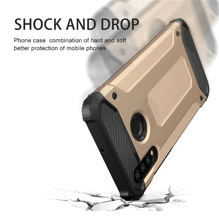 For Huawei P30 Lite / P30 Lite New Edition / Nova 4e Anti-fading Phone Cover Shockproof TPU + PC Back Shell Cell Phone Case - Rose Gold