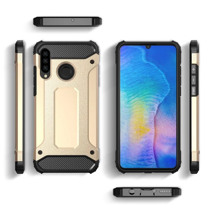 For Huawei P30 Lite / P30 Lite New Edition / Nova 4e Anti-fading Phone Cover Shockproof TPU + PC Back Shell Cell Phone Case - Rose Gold