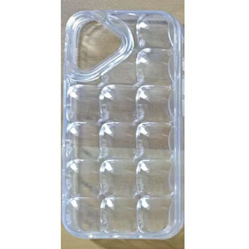 For iPhone 17 Case Detachable DIY Ice Cube Grid TPE Phone Cover - Transparent