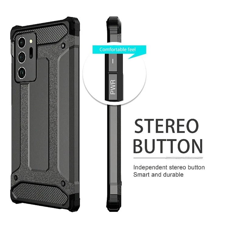 For Samsung Galaxy Note20 Ultra 5G / 4G Anti-scratch TPU + PC Phone Back Cover Case Mobile Phone Shell - Black