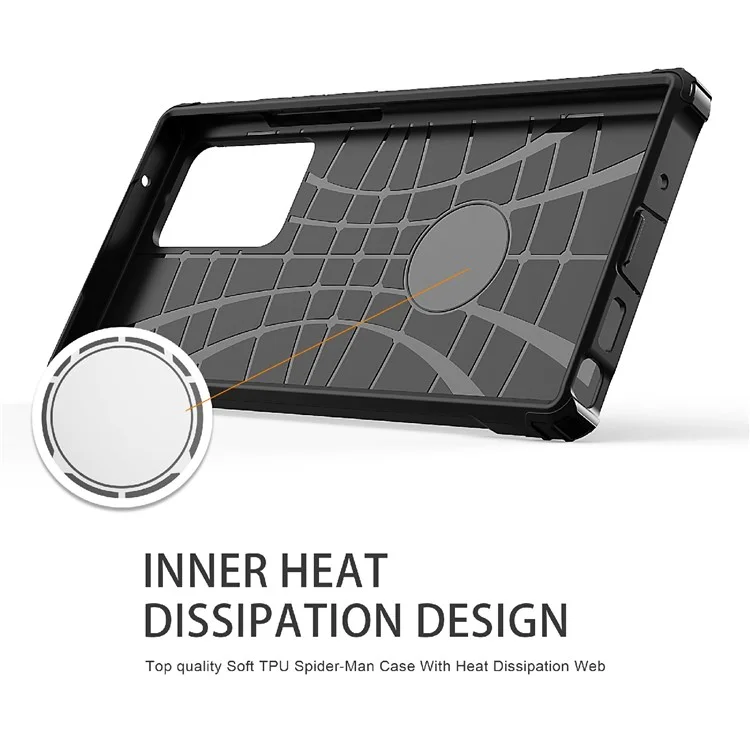 For Samsung Galaxy Note20 Ultra 5G / 4G Anti-scratch TPU + PC Phone Back Cover Case Mobile Phone Shell - Black