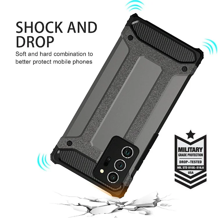 For Samsung Galaxy Note20 Ultra 5G / 4G Anti-scratch TPU + PC Phone Back Cover Case Mobile Phone Shell - Black