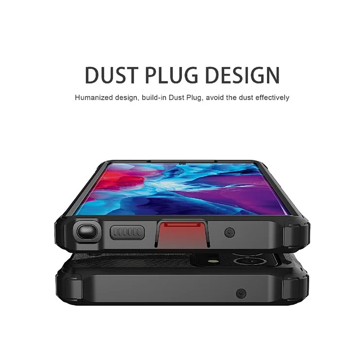 For Samsung Galaxy Note20 Ultra 5G / 4G Anti-scratch TPU + PC Phone Back Cover Case Mobile Phone Shell - Black