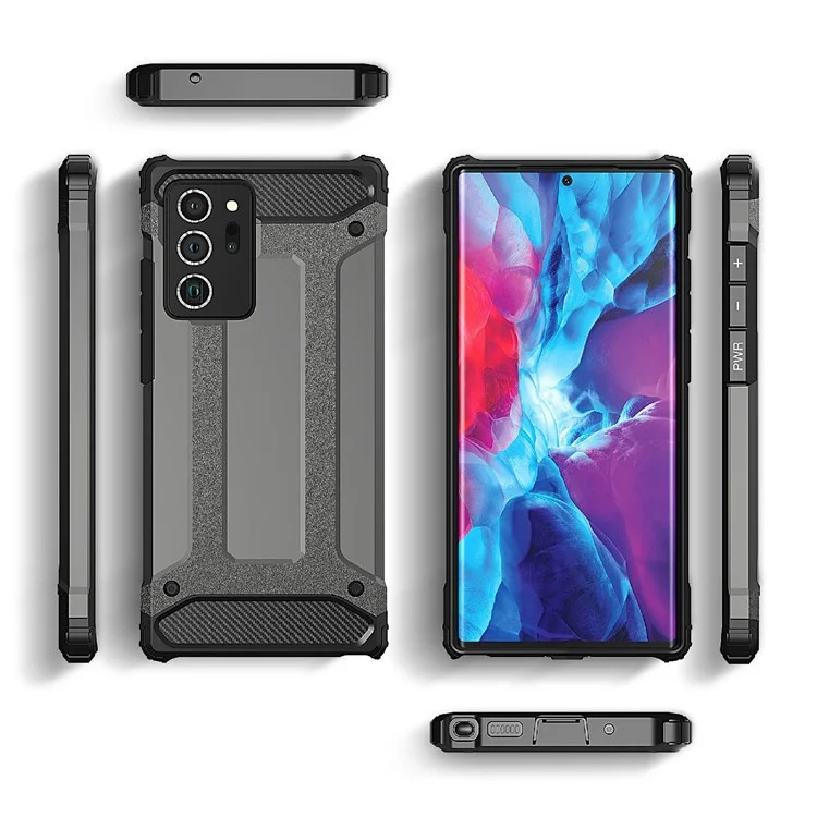 For Samsung Galaxy Note20 Ultra 5G / 4G Anti-scratch TPU + PC Phone Back Cover Case Mobile Phone Shell - Black