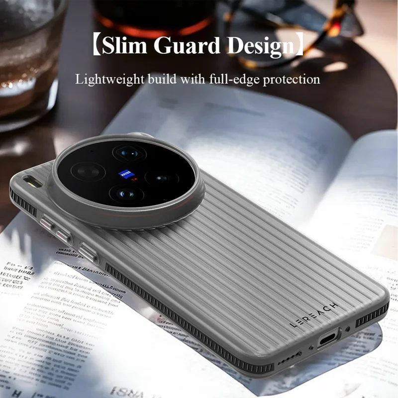 LEREACH TOC Series for vivo X300 Ultra 5G Case Flowing Grid PC Phone Cover - White