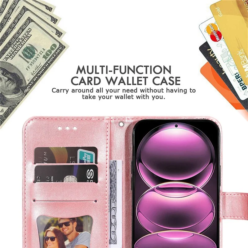 For Xiaomi Redmi Note 12 Pro 5G  / Note 12 Pro Speed 5G / Poco X5 Pro 5G PU Leather Magnetic Closure Flower Imprinted Case Stand Feature Wallet Full Body Protective Phone Cover Shell with Strap - Pink
