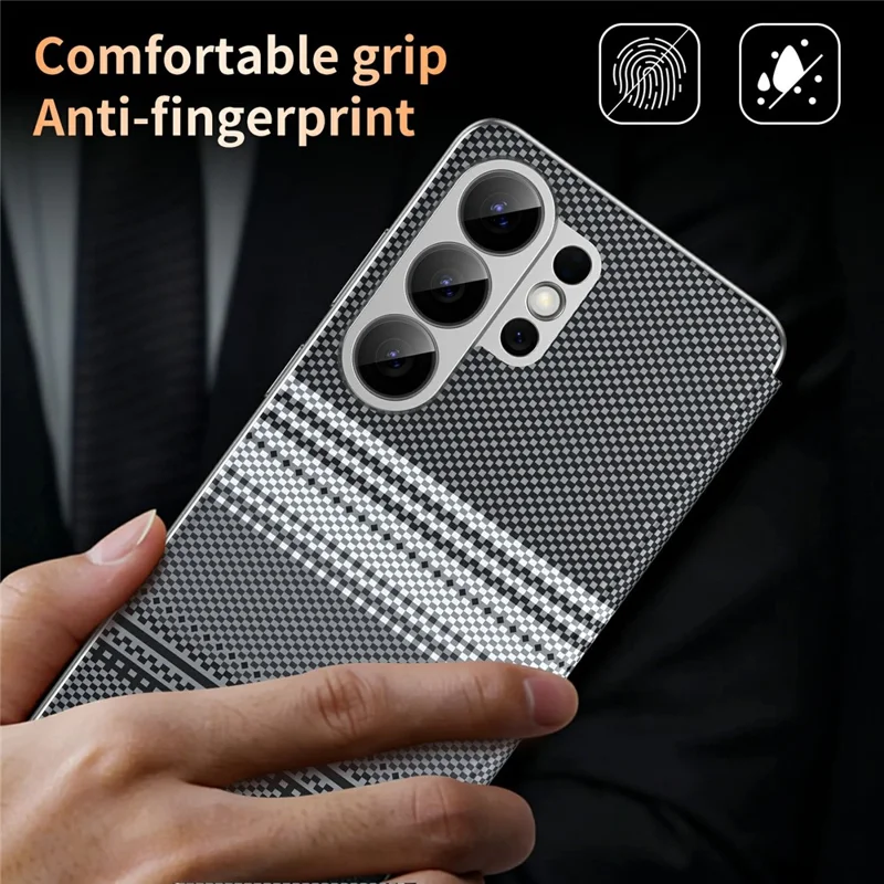 For Samsung Galaxy S26 Ultra Case Card Slot View Window Gradient Color Checkered Pattern Leather Phone Cover - Black