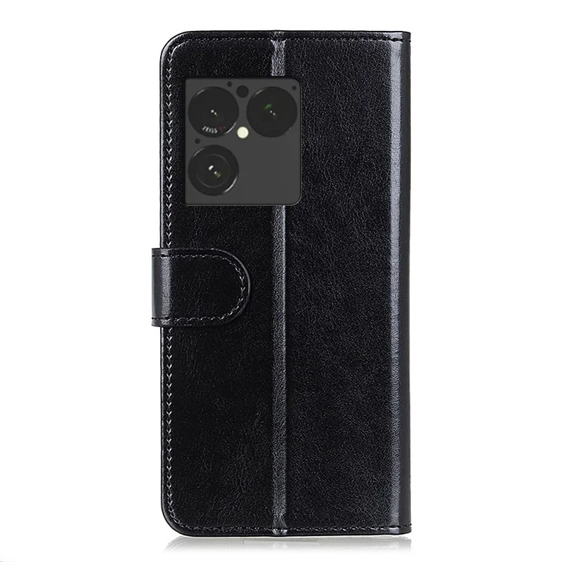 For Sony Xperia 1 VIII Case Crazy Horse Texture PU Leather Phone Stand Cover - Black