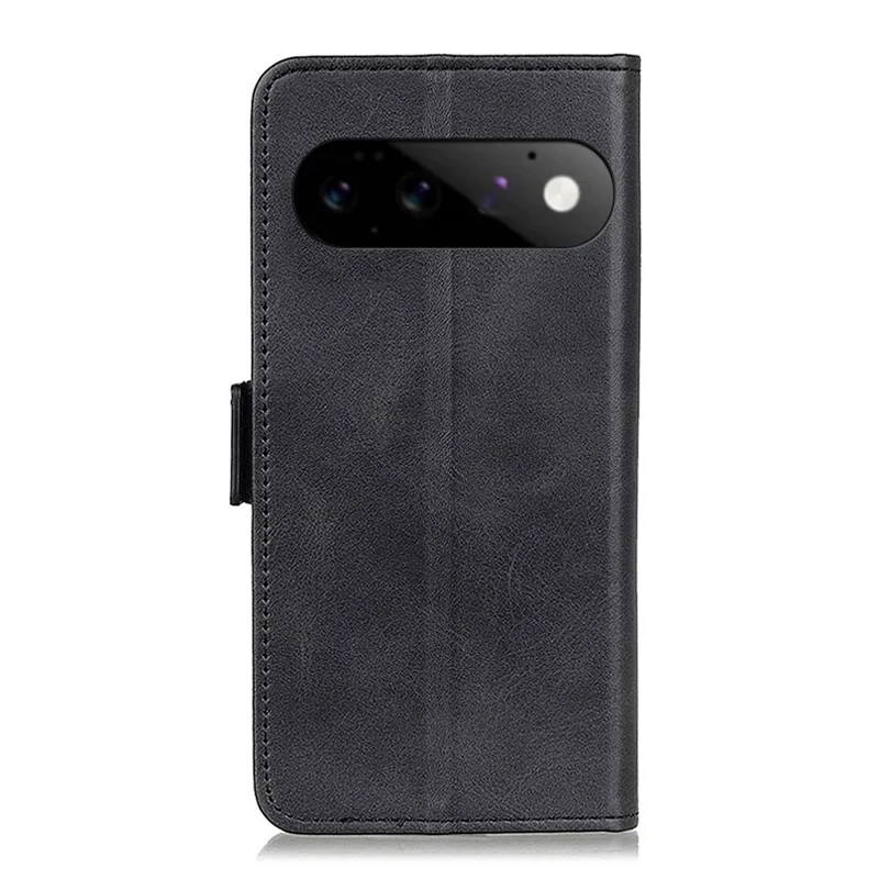 For Google Pixel 11  /  Pixel 11 Pro Case Stand Cowhide Texture PU Leather Phone Cover - Black