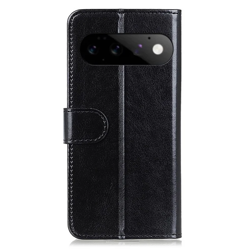 For Google Pixel 11  /  Pixel 11 Pro Case Crazy Horse Texture PU Leather Phone Stand Cover - Black