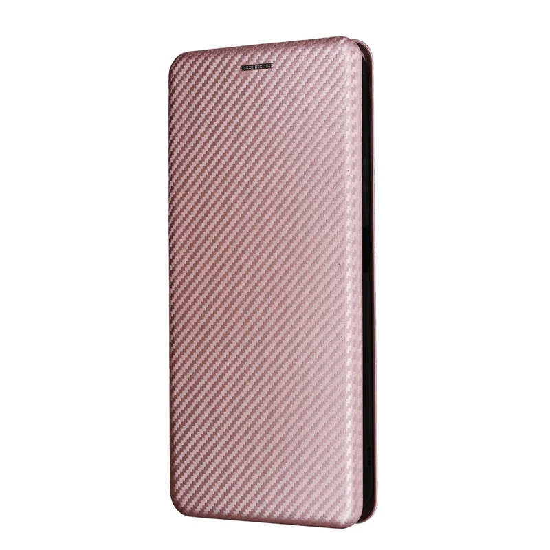 For Realme Note 80 4G Phone Case Carbon Fiber Texture Drop-Proof PU Leather Phone Cover - Rose Gold
