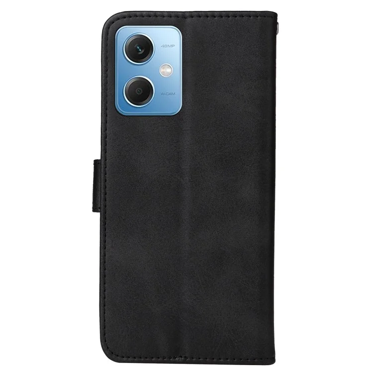 Para Xiaomi Redmi Note 12 5G (Global) / (Índia) / (China) / Poco X5 5G Capa de Telefone Flip Wallet Stand com Alça - Preto