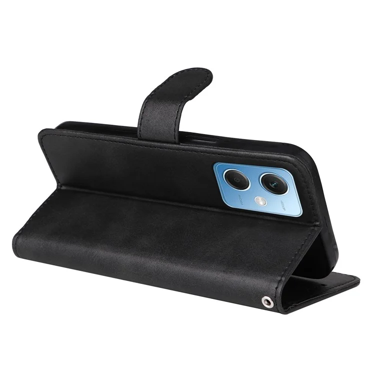 Para Xiaomi Redmi Note 12 5G (Global) / (Índia) / (China) / Poco X5 5G Capa de Telefone Flip Wallet Stand com Alça - Preto