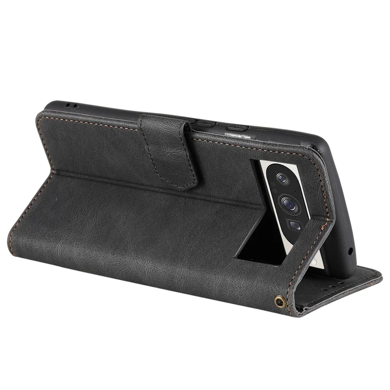 Étui en cuir pour Google Pixel 11 Pro XL, étui portefeuille avec poignée et couture, noir