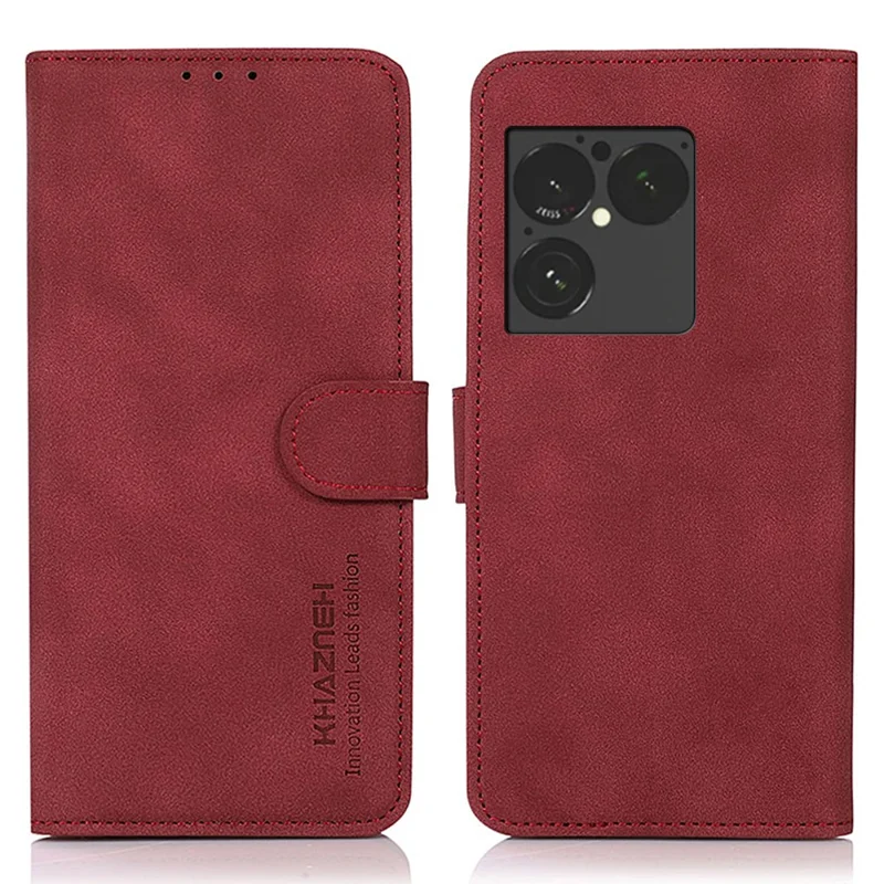 KHAZNEH Étui pour Sony Xperia 1 VIII Antidérapant en Cuir PU Portefeuille Support Coque de Téléphone - Rouge