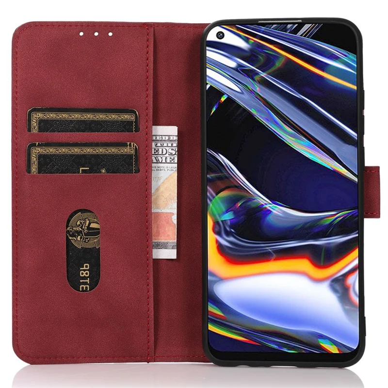 KHAZNEH Étui pour Sony Xperia 1 VIII Antidérapant en Cuir PU Portefeuille Support Coque de Téléphone - Rouge