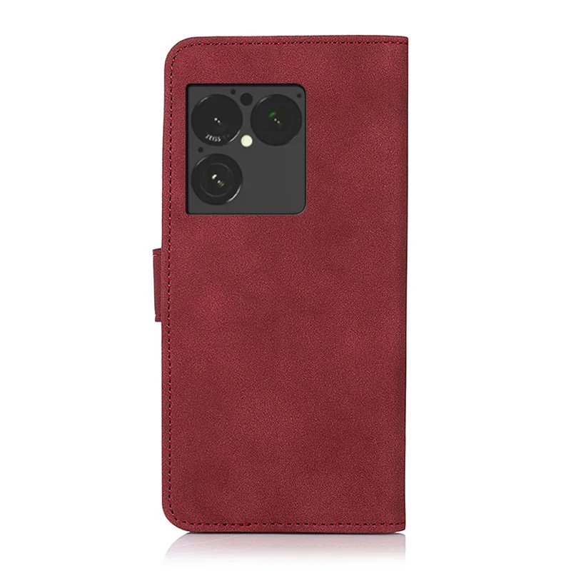 KHAZNEH Étui pour Sony Xperia 1 VIII Antidérapant en Cuir PU Portefeuille Support Coque de Téléphone - Rouge