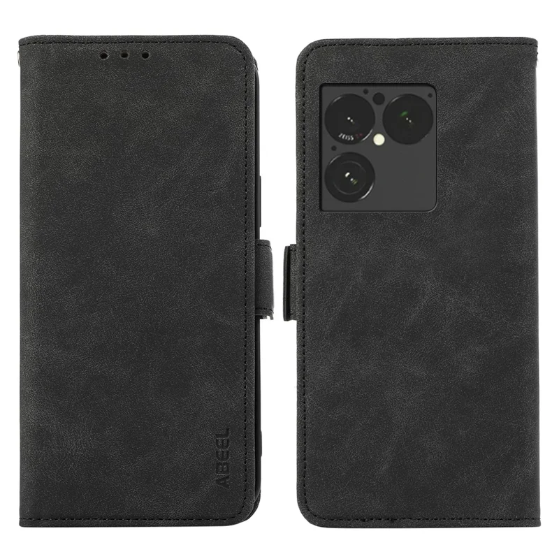 ABEEL Funda para Sony Xperia 1 VIII Funda tipo folio de cuero PU con soporte y bloqueo RFID - Negro
