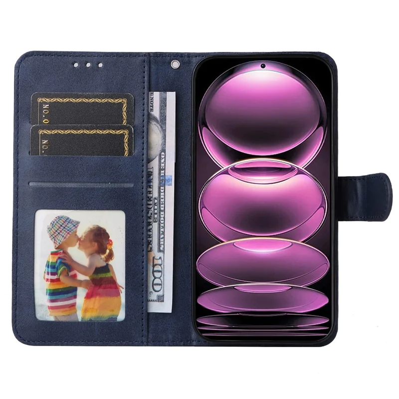 For Xiaomi Redmi Note 12 Pro 5G  / Note 12 Pro Speed 5G / Poco X5 Pro 5G Calf Texture PU Leather Case Stand Wallet Phone Protective Cover with Strap - Blue