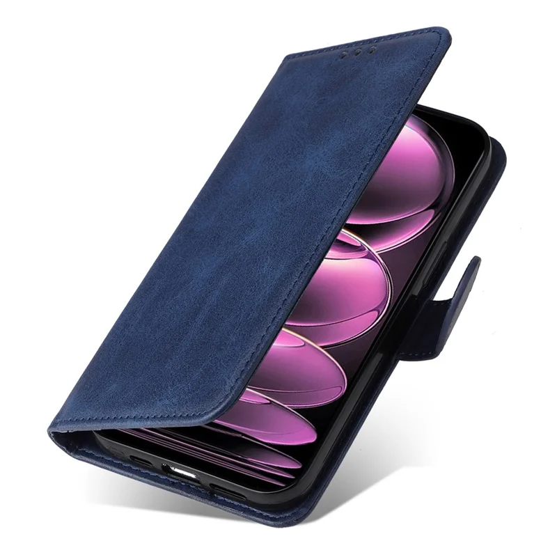 For Xiaomi Redmi Note 12 Pro 5G  / Note 12 Pro Speed 5G / Poco X5 Pro 5G Calf Texture PU Leather Case Stand Wallet Phone Protective Cover with Strap - Blue
