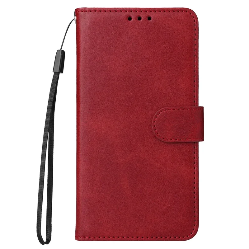 For Xiaomi Redmi Note 12 Pro 5G  / Note 12 Pro Speed 5G / Poco X5 Pro 5G Calf Texture PU Leather Case Stand Wallet Phone Protective Cover with Strap - Red