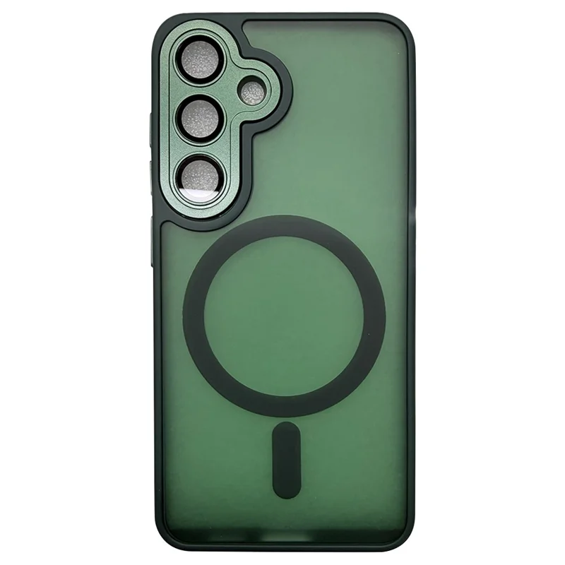 Funda para Samsung Galaxy S25 compatible con MagSafe, carcasa táctil de PC + TPU para teléfono - Verde